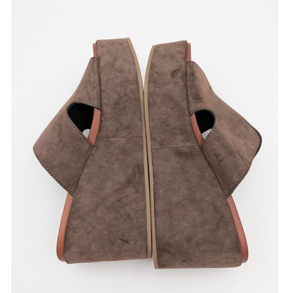 Mia Reta Platform Wedge Slide Sandal Cutouts Women's Brown Size US6 EU37 - Picture 7 of 11